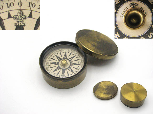 Mid 19th century brass cased pocket compass by James Parkes